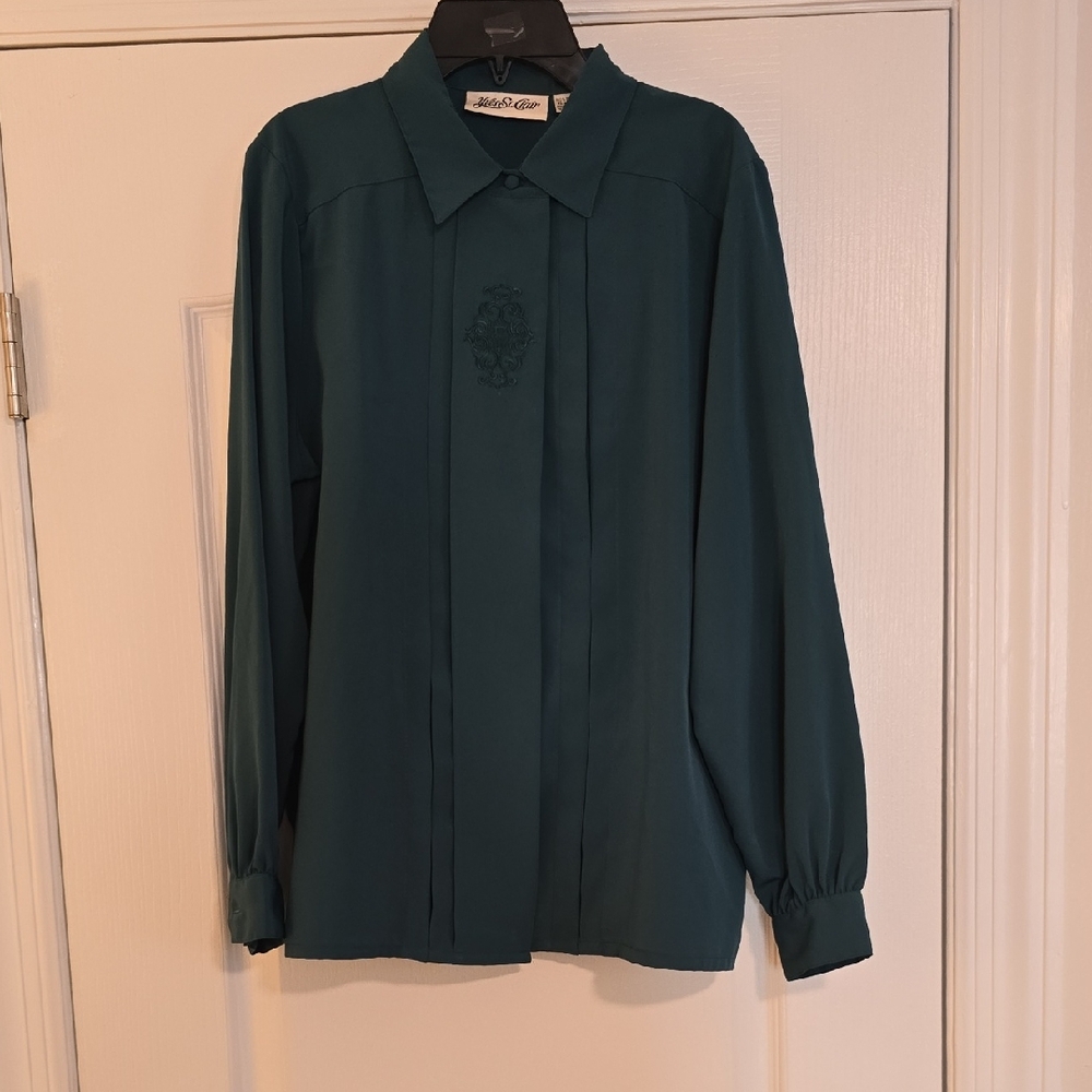 Vintage Yves St. Clair Teal Dress Shirt